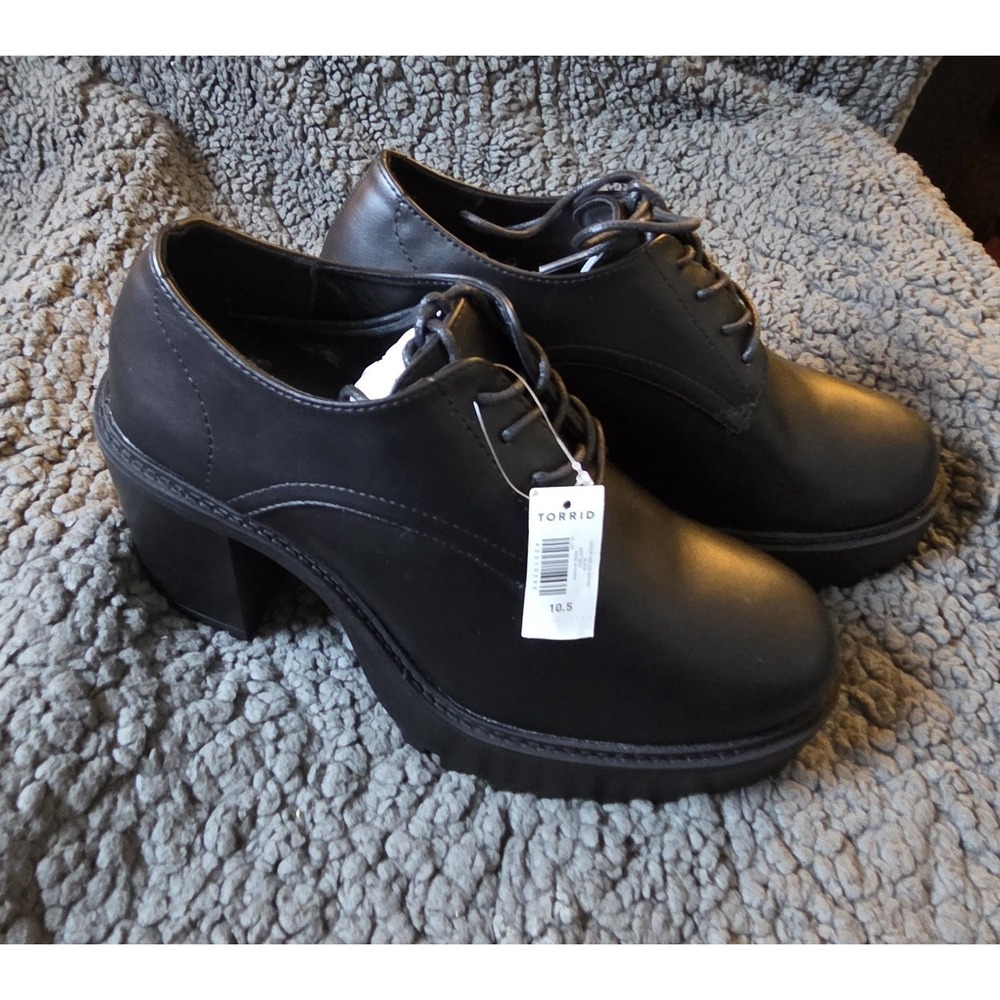 Torrid Women's Black Platform Lace-Up Heeled Oxfords Size 10.5 – New With Tags**